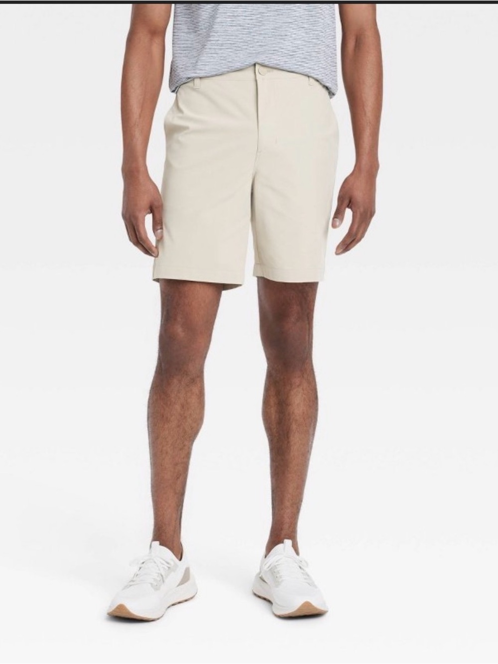 All In Motion Men's Cooling Golf Shorts 8" - Light Beige